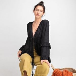 Open Cardi Dot Sheer
